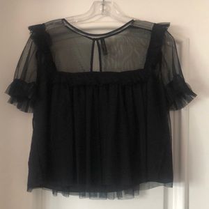 Zara Sheer Ruffle Shirt
